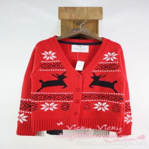 Women's cotton sweater with deer pattern, available in various sizes, styles, colors and fabric